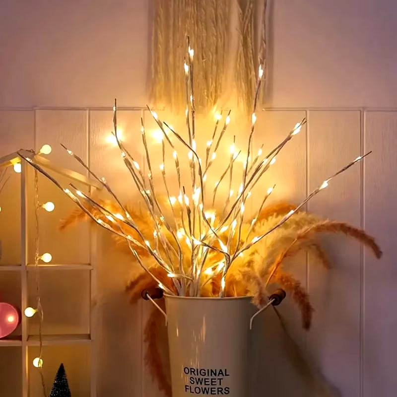 White Branch Lights - Perfect for Christmas, Weddings, and Festive Table Decor