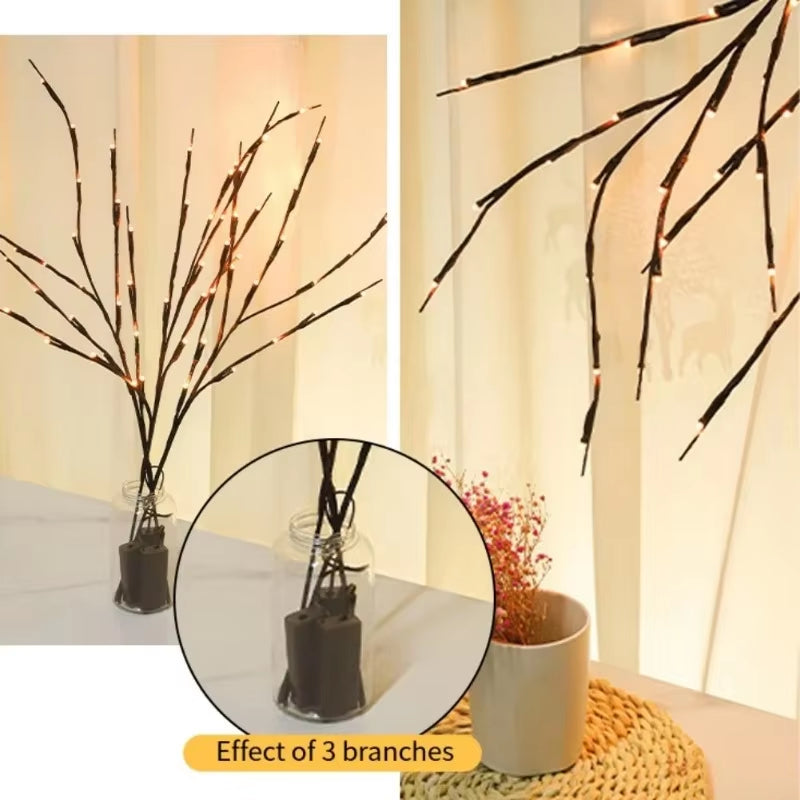 White Branch Lights - Perfect for Christmas, Weddings, and Festive Table Decor