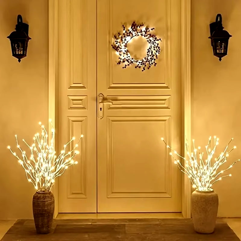 White Branch Lights - Perfect for Christmas, Weddings, and Festive Table Decor