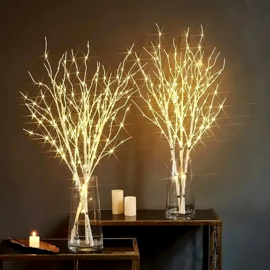 White Branch Lights - Perfect for Christmas, Weddings, and Festive Table Decor